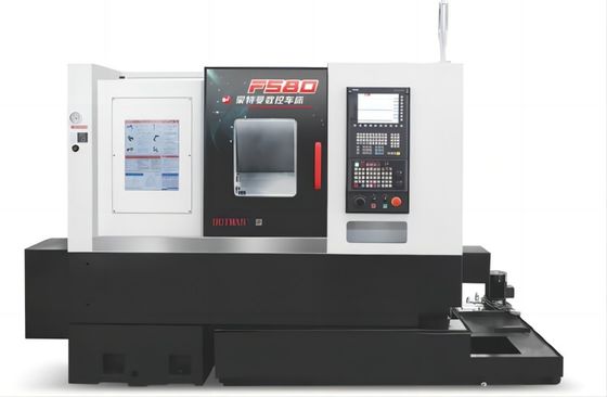 Le tour CNC de précision F580 est équipé d'un fuseau à moteur à siège arrière