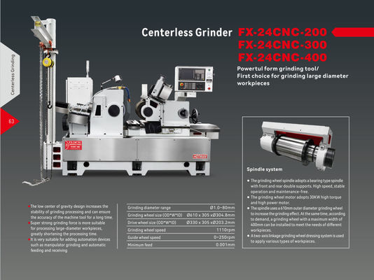 Grinder sans centre CNC de haute précision Super fort Grinding Force Form Grinding pour les alliages durs FX-24CNC